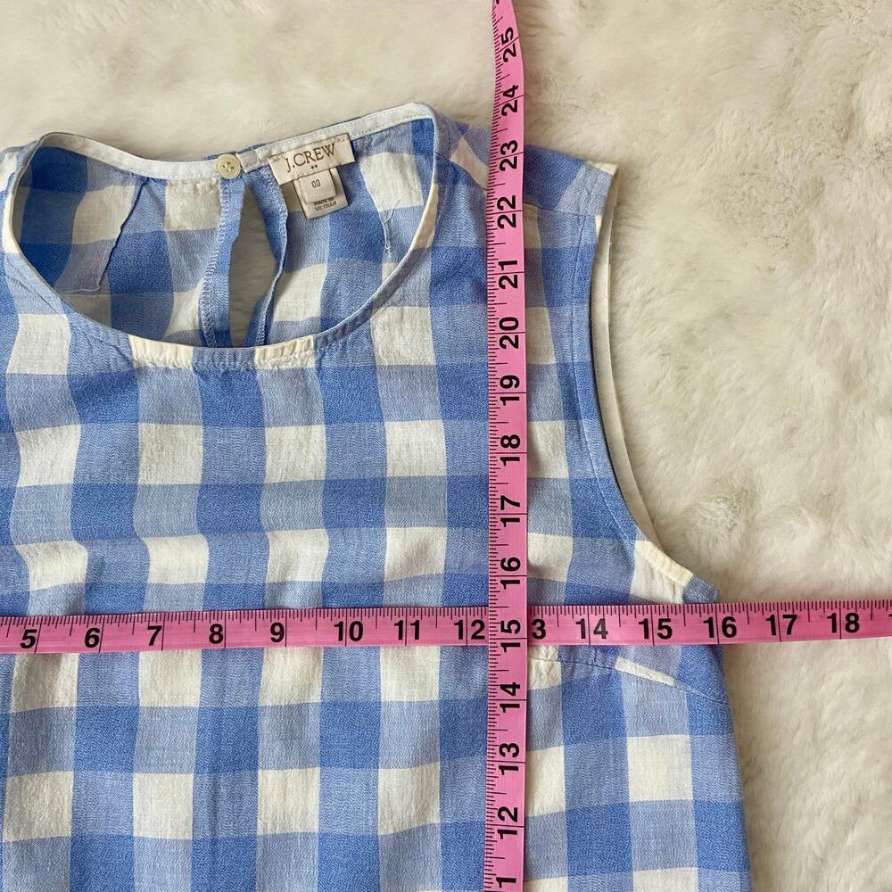 J. Crew Cotton/Linen Gingham Tank Top - Picture 5 of 6